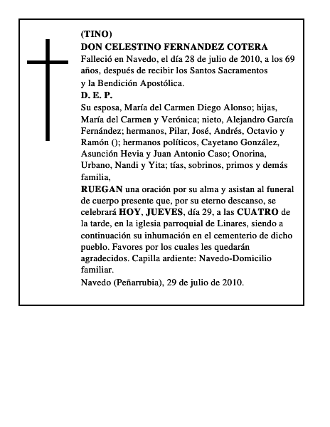 DON CELESTINO FERNANDEZ COTERA