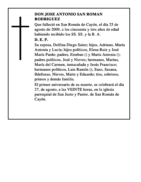 DON JOSE ANTONIO SAN ROMAN RODRIGUEZ