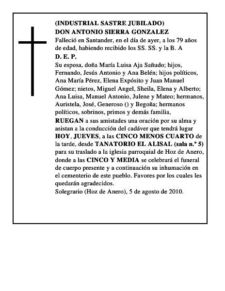 DON ANTONIO SIERRA GONZALEZ