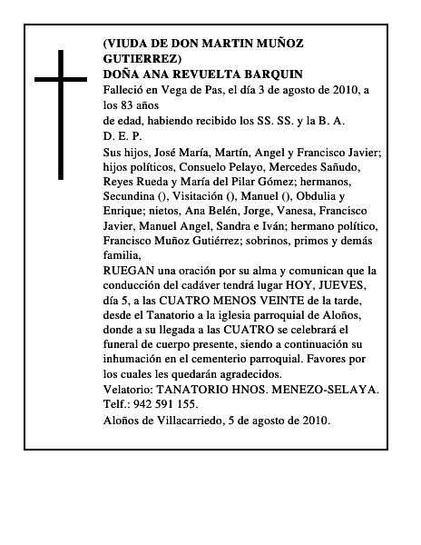 DOÑA ANA REVUELTA BARQUIN