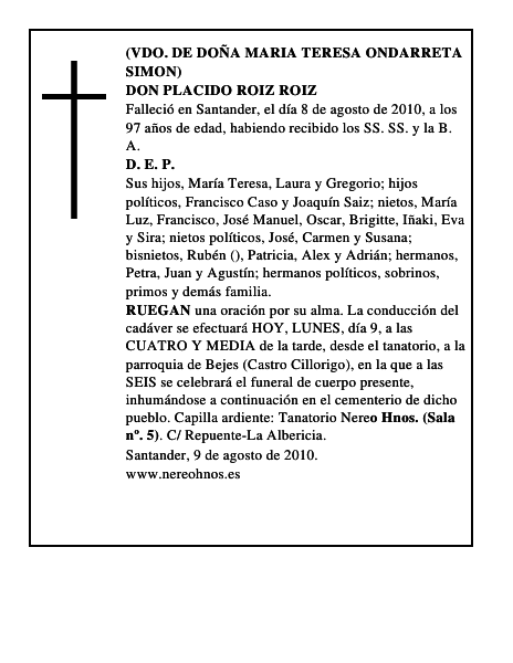 DON PLACIDO ROIZ ROIZ
