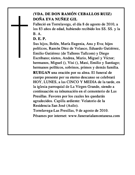 DOÑA EVA NUÑEZ GIL