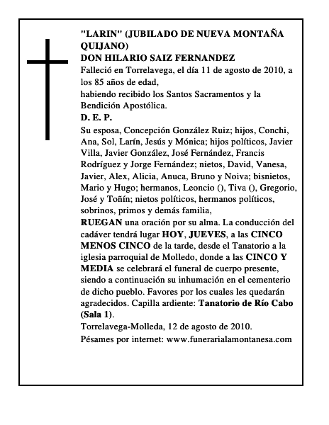 DON HILARIO SAIZ FERNANDEZ