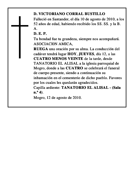 D. VICTORIANO CORRAL BUSTILLO
