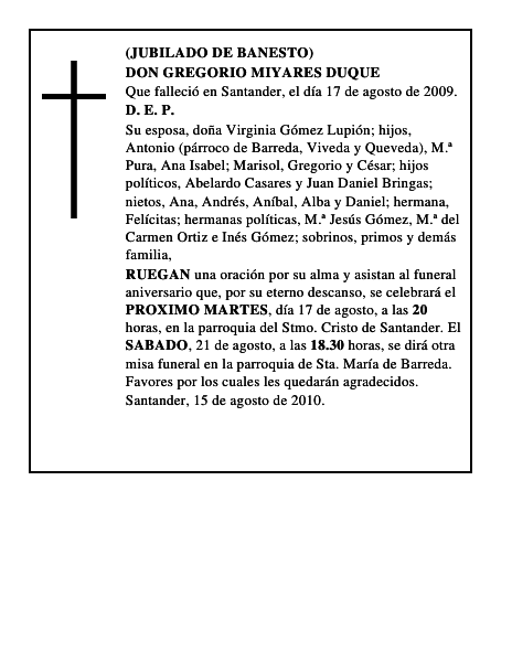 DON GREGORIO MIYARES DUQUE