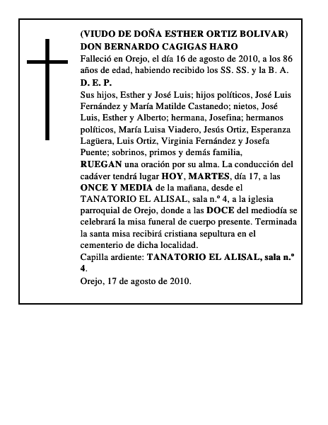 DON BERNARDO CAGIGAS HARO
