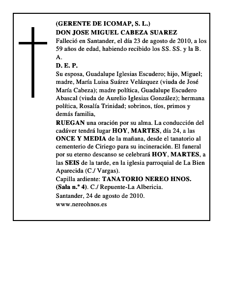 DON JOSE MIGUEL CABEZA SUAREZ