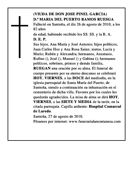 D.ª MARIA DEL PUERTO RAMOS RUESGA