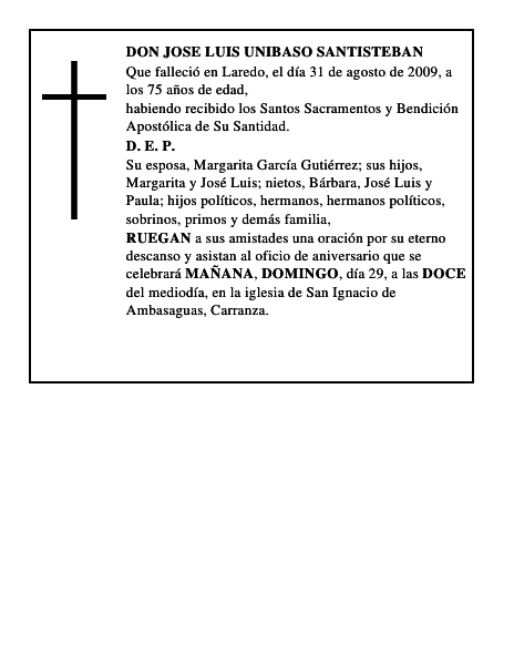 DON JOSE LUIS UNIBASO SANTISTEBAN