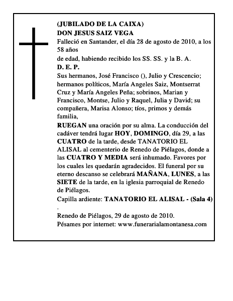 DON JESUS SAIZ VEGA
