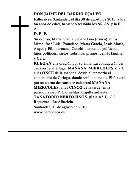 DON JAIME DEL BARRIO OJALVO
