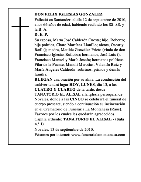 DON FELIX IGLESIAS GONZALEZ