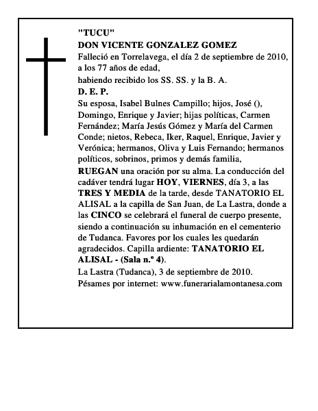 DON VICENTE GONZALEZ GOMEZ