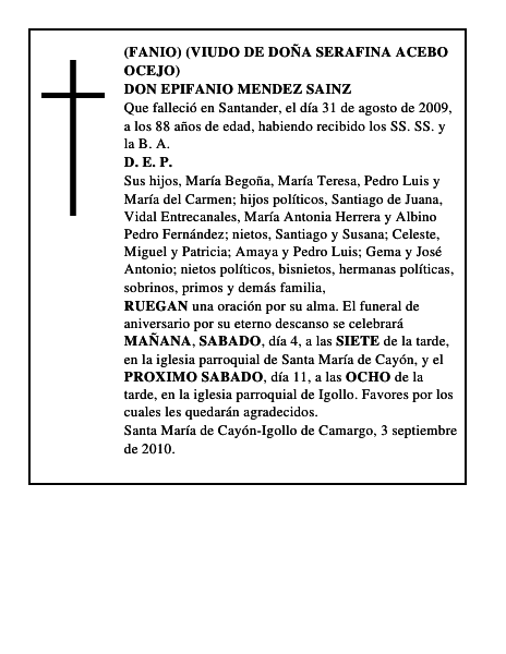 DON EPIFANIO MENDEZ SAINZ