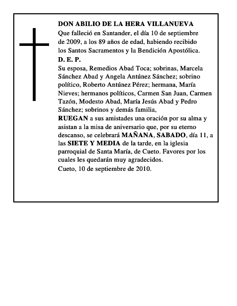 DON ABILIO DE LA HERA VILLANUEVA