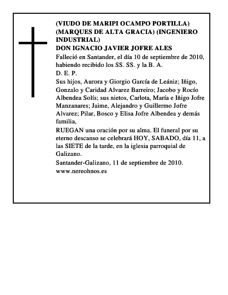 DON IGNACIO JAVIER JOFRE ALES