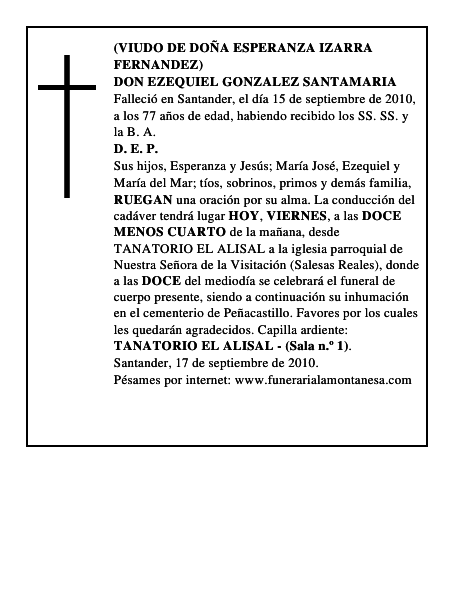 DON EZEQUIEL GONZALEZ SANTAMARIA
