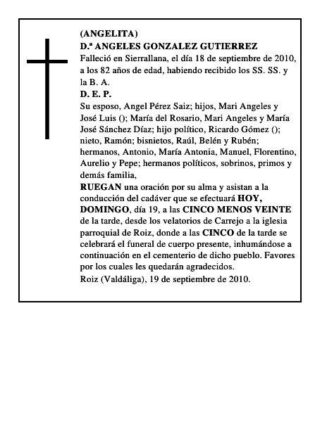 D.ª ANGELES GONZALEZ GUTIERREZ