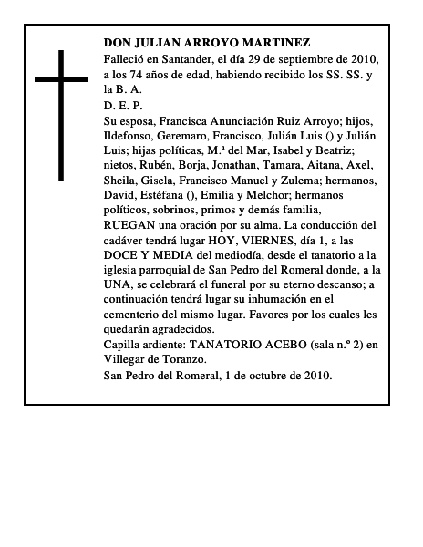 DON JULIAN ARROYO MARTINEZ