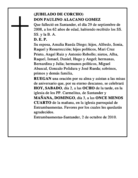 DOÑA MARIA LUISA VEGA IRIZABAL
