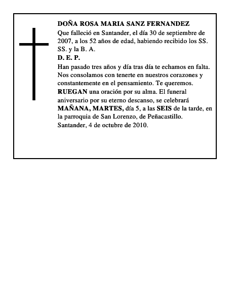 DOÑA ROSA MARIA SANZ FERNANDEZ