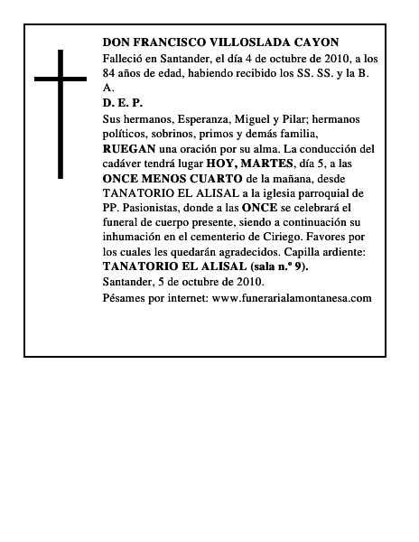 DON FRANCISCO VILLOSLADA CAYON