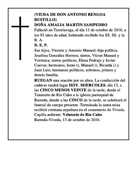 DOÑA AMALIA MARTIN SAMPEDRO