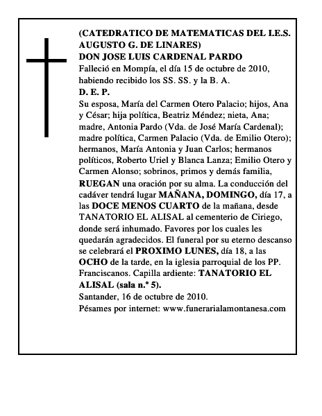 DON JOSE LUIS CARDENAL PARDO
