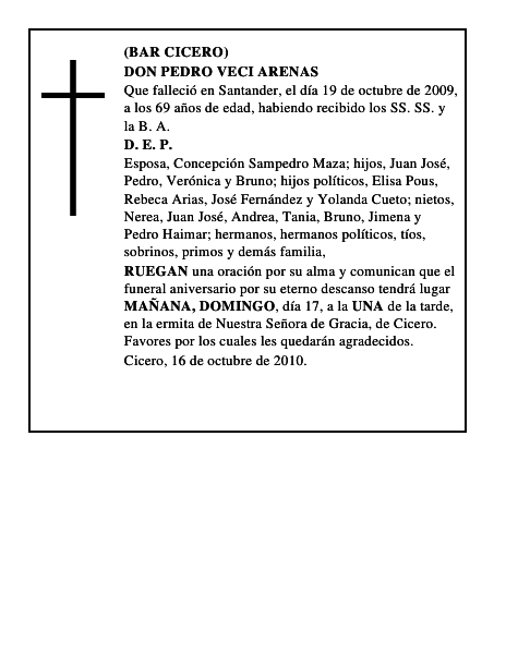 DON PEDRO VECI ARENAS