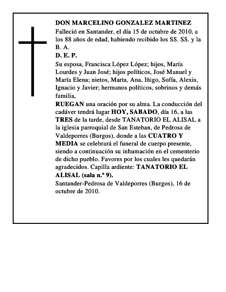 DON MARCELINO GONZALEZ MARTINEZ
