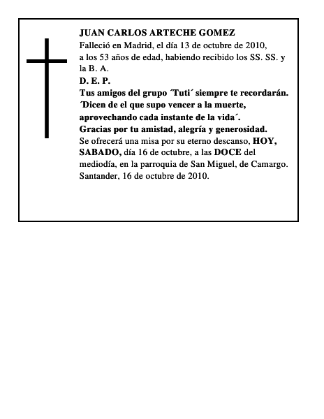 JUAN CARLOS ARTECHE GOMEZ