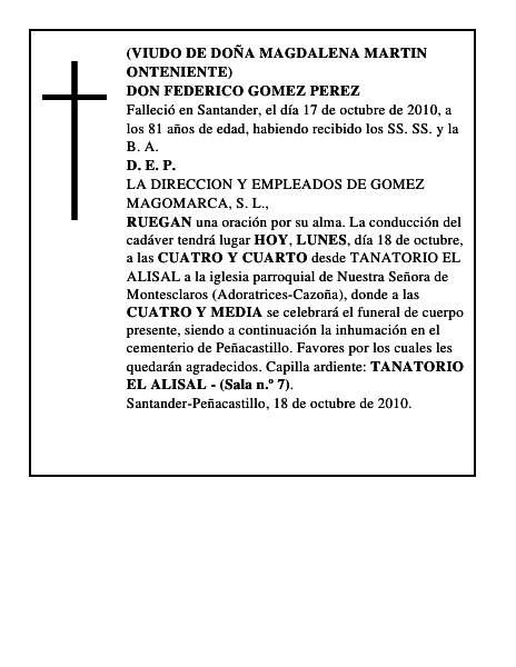 DON FEDERICO GOMEZ PEREZ