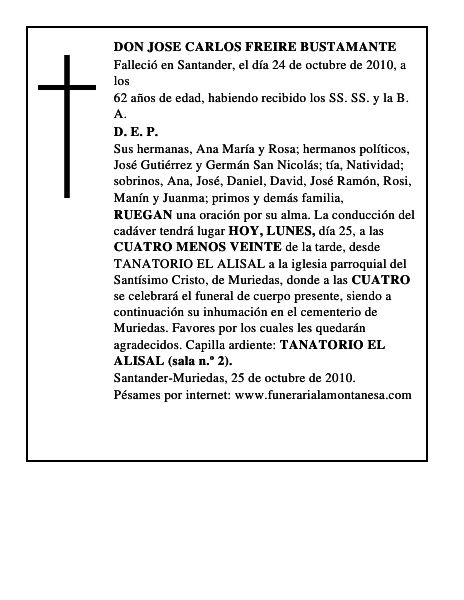 DON JOSE CARLOS FREIRE BUSTAMANTE
