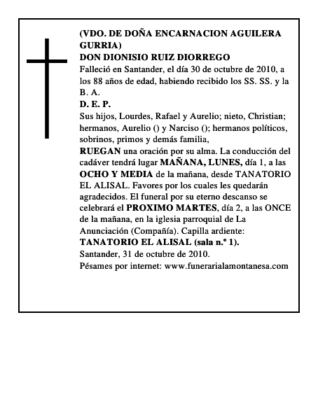 DON DIONISIO RUIZ DIORREGO