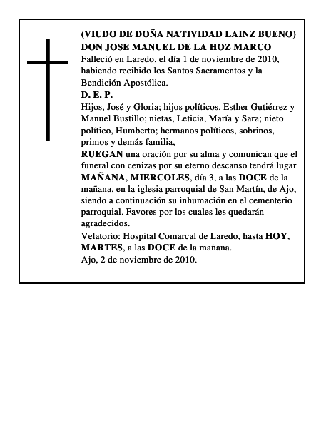DON JOSE MANUEL DE LA HOZ MARCO