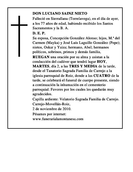 DON LUCIANO SAINZ NIETO