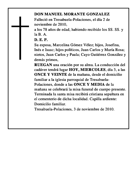 DON MANUEL MORANTE GONZALEZ