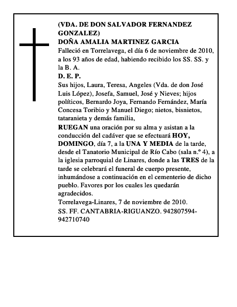 DOÑA AMALIA MARTINEZ GARCIA