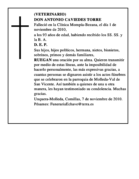 DON ANTONIO CAVIEDES TORRE