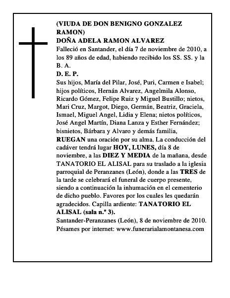 DOÑA ADELA RAMON ALVAREZ