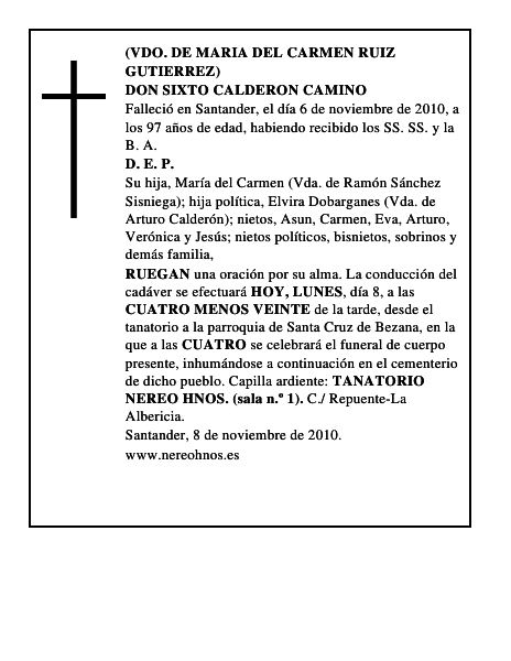 DON SIXTO CALDERON CAMINO