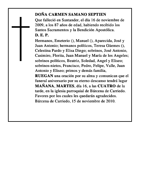 DOÑA CARMEN SAMANO SEPTIEN
