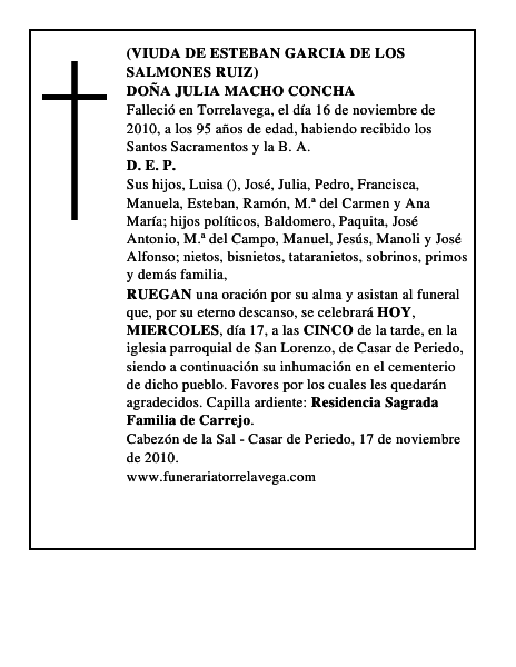 DOÑA JULIA MACHO CONCHA