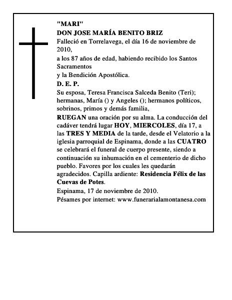 DON JOSE MARÍA BENITO BRIZ