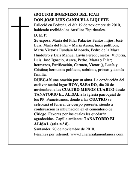DON JOSE LUIS CANDUELA LIQUETE