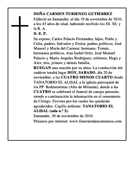 DOÑA CARMEN TURIENZO GUTIERREZ