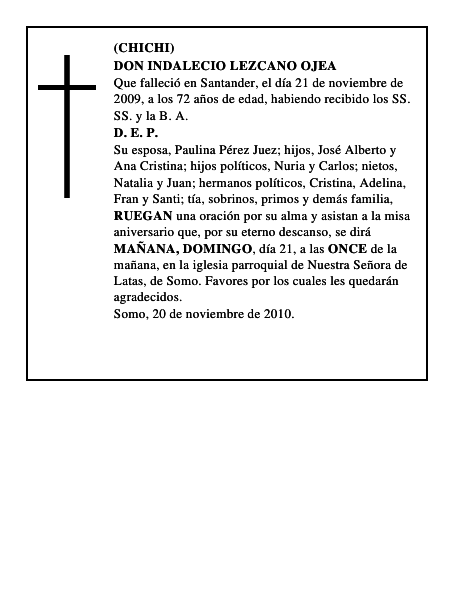 DON INDALECIO LEZCANO OJEA