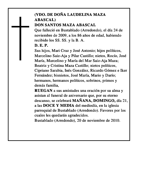 DON SANTOS MAZA ABASCAL