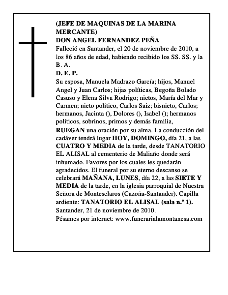 DON ANGEL FERNANDEZ PEÑA
