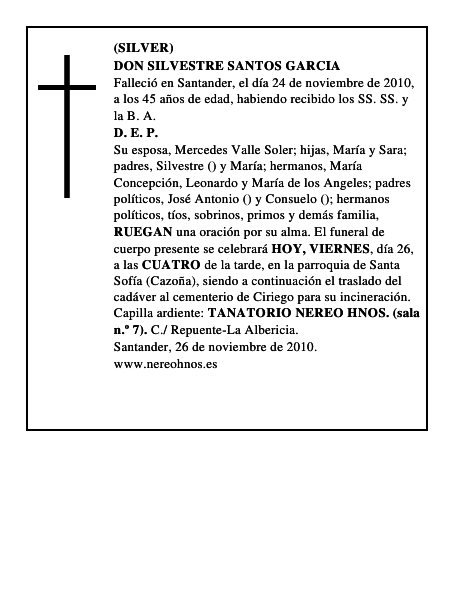 DON SILVESTRE SANTOS GARCIA